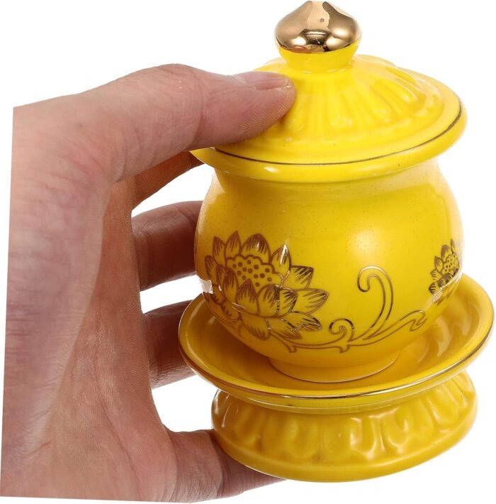 VOSAREA Ceramic Holy Water Bottle for Rituals - Meditation and Offerings - Elega... - Image 8
