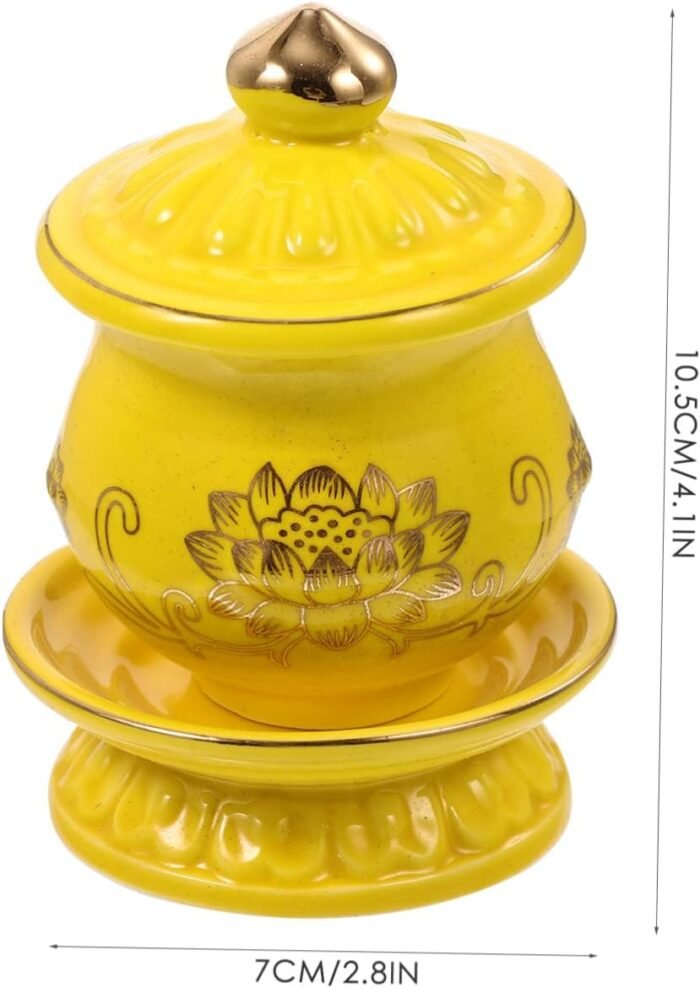 VOSAREA Ceramic Holy Water Bottle for Rituals - Meditation and Offerings - Elega... - Image 9