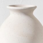 LUKA Ceramic Rustic Farmhouse Vase, 9.2 inch Whitewashed Terracotta Vase, Potter... - Image 6