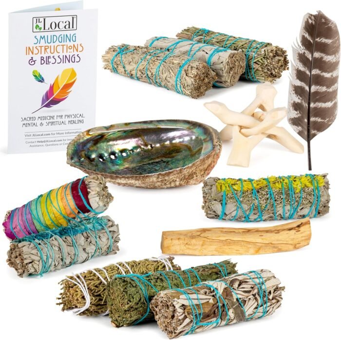 10 Sage Smudge Kit - Flower Sage, White Sage, Blue Sage, Yerba Santa, Cedar, Jun... - Image 8