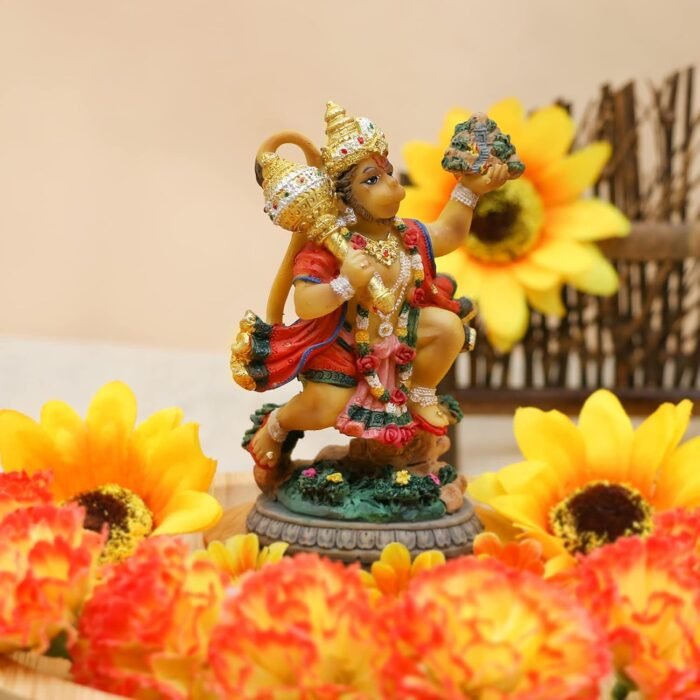alikiki India Idol Lord Hanuman Statue - 3.9”H Hindu God Flying Hanuman Figurine... - Image 3