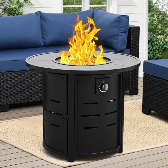 30 Inch Fire Tables Round Tabletop 50000 BTU Outdoor Fire Pits for Outside Steel... - Image 3