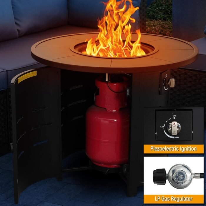30 Inch Fire Tables Round Tabletop 50000 BTU Outdoor Fire Pits for Outside Steel... - Image 5