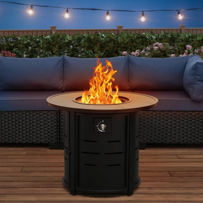 30 Inch Fire Tables Round Tabletop 50000 BTU Outdoor Fire Pits for Outside Steel... - Image 9