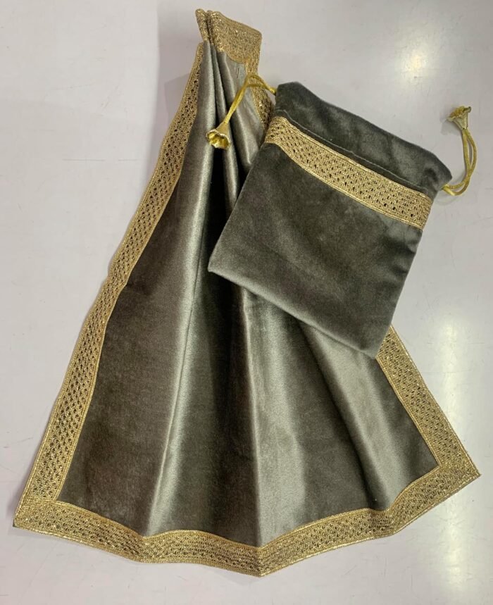 SMMS Spiritual Velvet Table Cloth Altar Tarot Spread (Grey/Silver, Small- 46cm*4... - Image 9
