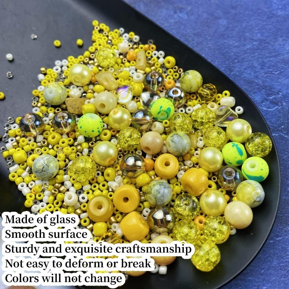 Assorted Glass Resin Beads Multi Size Colors Smooth Cracked Gravel Millet Spacer... - Image 4