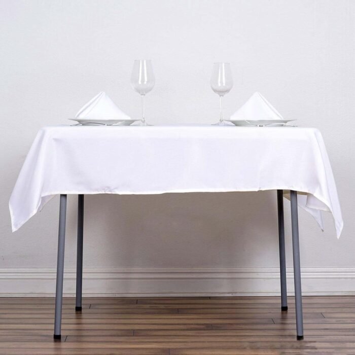 Efavormart 54x54 White Wholesale Linens Seamless Polyester Square Linen Tableclo... - Image 3