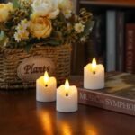 6 Pack Battery Operated Auto Daily Timer White Plastic LED Flameless Votive Cand... - Image 3