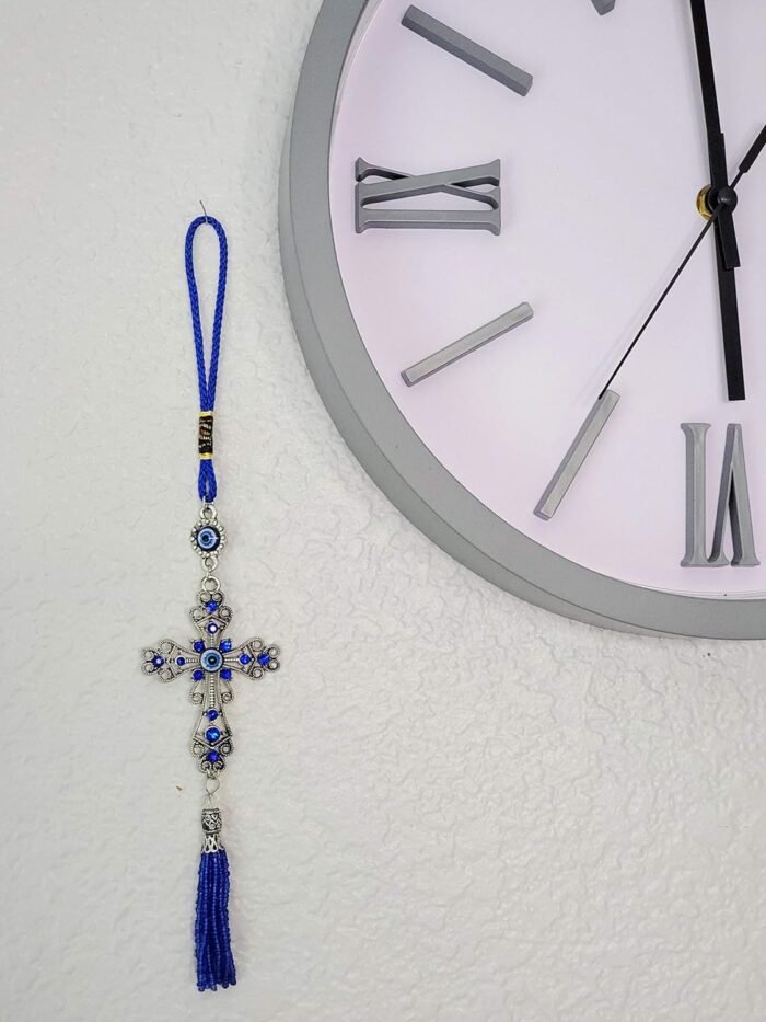 LUCKBOOSTIUM Cross Evil Eye Car Charm - Rearview Mirror Hanging Ornament, Crysta... - Image 5