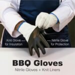 Raxwell BBQ Gloves - 6 Heat Resistant Cotton Liners + 100 Nitrile Food Prep Glov... - Image 3
