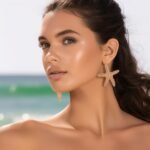 Doubnine Sea Shell Charm Cowrie Earrings Dangle Golden Mermaid Earrings Scallop ... - Image 4