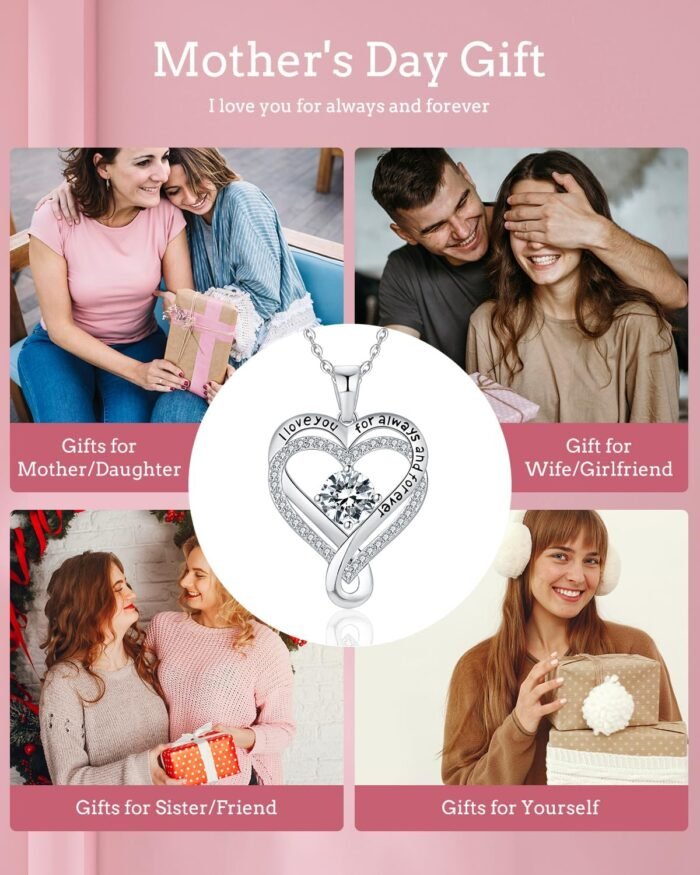 Jewelry for Women Wife Infinity Heart Birthstone I Love You Necklace S925 Annive... - Image 7