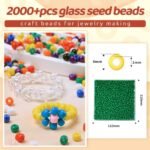 2000pcs Green Glass Seed Beads, Colorful Tiny 4mm Beads for Jewelry Making, Bead... - Image 3