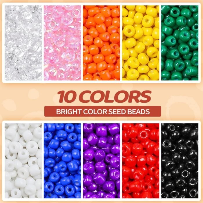 2000pcs Green Glass Seed Beads, Colorful Tiny 4mm Beads for Jewelry Making, Bead... - Image 4