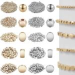 1800 Pieces Gold Beads for Jewelry Making Assorted Spacer Beads Rondelle Shape C... - Image 2