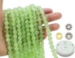 450pcs Green Crackle Glass Beads Handcrafted Round Lampwork Smooth Loose Beads f... - Image 2