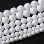 45PCS 8MM Natural White Agate Stone Beads Round Shape Suitable for Jewelry DIY B... - Image 2