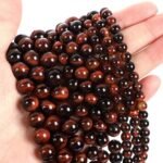 45pcs 8mm Top AAA Natural Stone Beads,Tiger Eye Crystal Gemstone(Maroon Color Ti... - Image 2