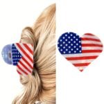 4th of July Hair Clips for Women Fourth of July Hair Clip Red White and Blue Cla... - Image 2
