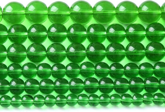 60pcs 6mm Smooth Green Crystal Glass Quartz Beads Round Loose Beads for Jewelry ... - Image 2