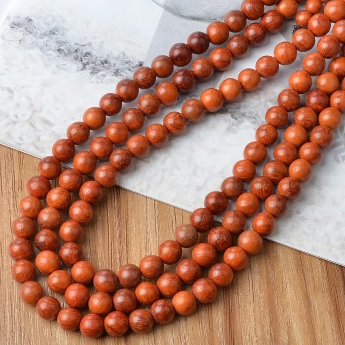 6mm Massive Beads Natural Wooden Round Loose Beads Jewelry Making with Thread 20... - Image 2