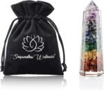 7 Chakra Orgonite Hexagonal Crystal Wand Point Tower - 6 Faceted Prism Single Po... - Image 2
