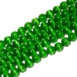 8mm Dark Green Cat Eye Beads Round Semi Precious Gemstone Loose Beads for Jewelr... - Image 2
