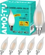 AMDTU E12 Type C 5000k Bright 40 Watt Equivalent Frosted LED Bulb Candelabra Can... - Image 2