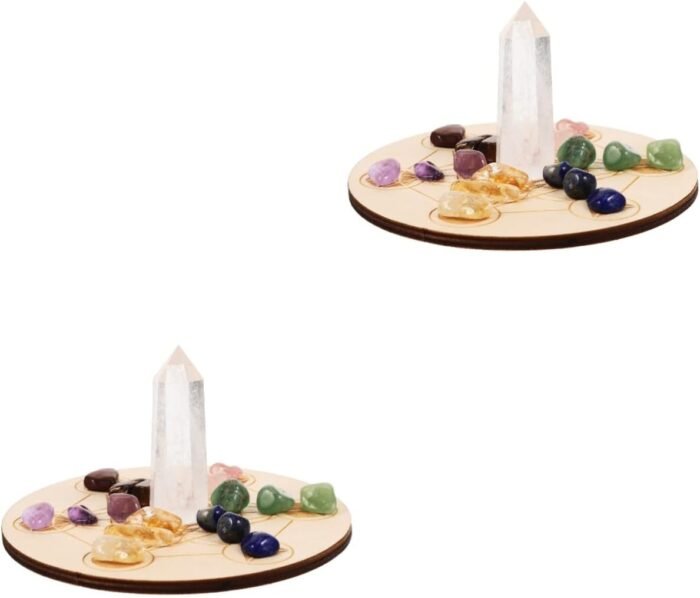 ARTIBETTER Sets Unique Crystals Chakra Board Natural Stone Divination Board Spir... - Image 2