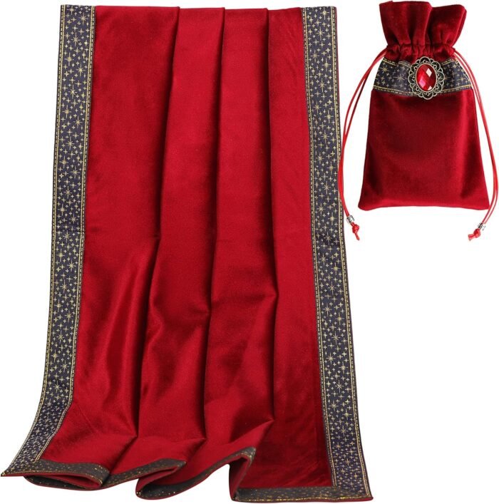 Altar Tarot Table Cloth - 25.6 x 25.6 Inch - Divination Wicca Velvet with Tarot ... - Image 2
