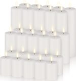 Amyhill Set of 30 White Unscented Pillar Candles 2 x 3, 2 x 5, 2 x 8 Inch Large ... - Image 2