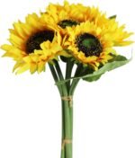 Artificial Sunflowers Arrangement Bouquet Bride Holding Flowers 6 PCS Home and W... - Image 2