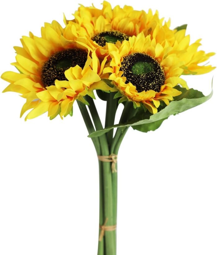 Artificial Sunflowers Arrangement Bouquet Bride Holding Flowers 6 PCS Home and W... - Image 2