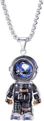 Astronaut Pendant Necklace Unique steampunk Pendant Trendy and Cool Accessory as... - Image 2