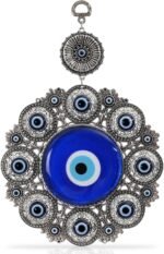 BCS X-Large Evil Eye Wall Decor 6.7'' Metal - Glass Turkish Greek Nazar Amulet G... - Image 2