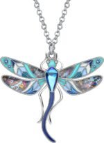 BONSNY Statement Enamel Rhinestone Dragonfly Necklaces Pendant Original Design G... - Image 2