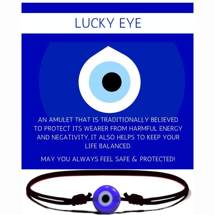 Black String Evil Eye Bracelet – Adjustable Wax Nylon Cord Talisman | Handmade P... - Image 2