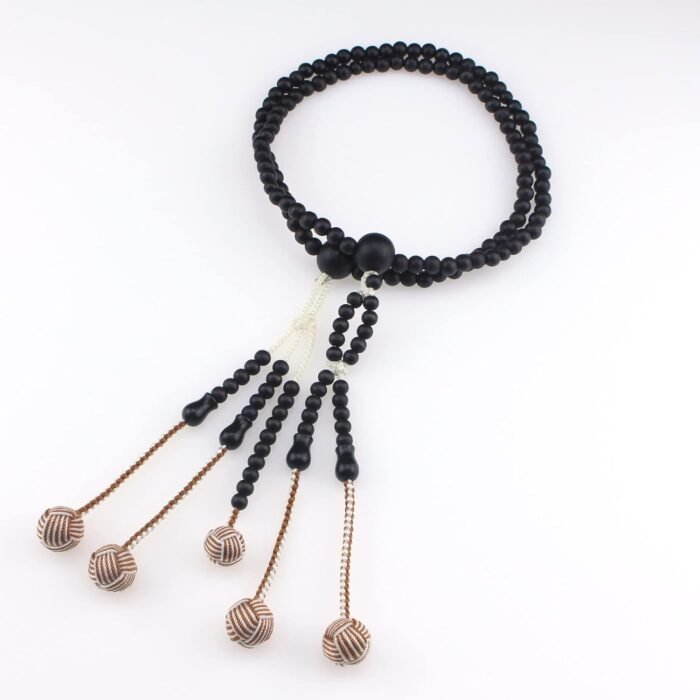 Black Wood Beads Japanese Soka Gakkai SGI Juzu Nichiren Buddhism Prayer Beads - Image 2