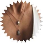 Boho Layered Shell Pineapple Choker Necklace Silver Seashell Pendant Necklace Vi... - Image 2