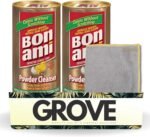 Bon Ami Powder Cleaner 14 oz Bundle with Microfiber Cloth - Scratch-Free Powder ... - Image 2