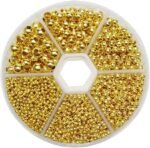 Chenkou Craft 1Box 1950pcs Assorted of 6 Sizes Metal Tinny Spacer Beads Jewelry ... - Image 2