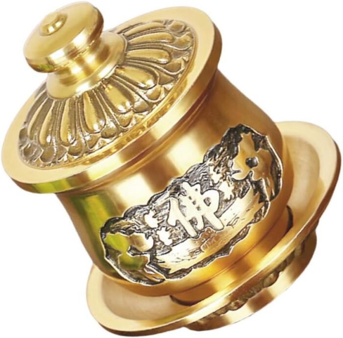 Ciieeo Retro Religious Buddha Altar Cup Sturdy Metal Craft Buddha Worship Suppli... - Image 2
