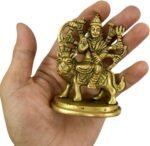 Craftsofindia® Goddess Durga Small Brass Statue - Divine Décor, 3-inch Handcraft... - Image 2
