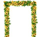 DearHouse 4 Pack Artificial Sunflower Garland Silk Sunflower Vine Artificial Flo... - Image 2