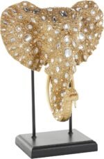 Deco 79 Resin Elephant Decorative Sculpture Beaded Home Decor Statue with Rhines... - Image 2