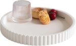 Decorative Tray for Coffee Table, Living Room, Side Table, 11" Cream White Round... - Image 2