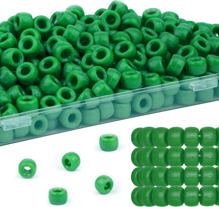 Deinduser Pony Beads with Storage Box - Green, Rainbow Beads for Bracelets & Cra... - Image 2