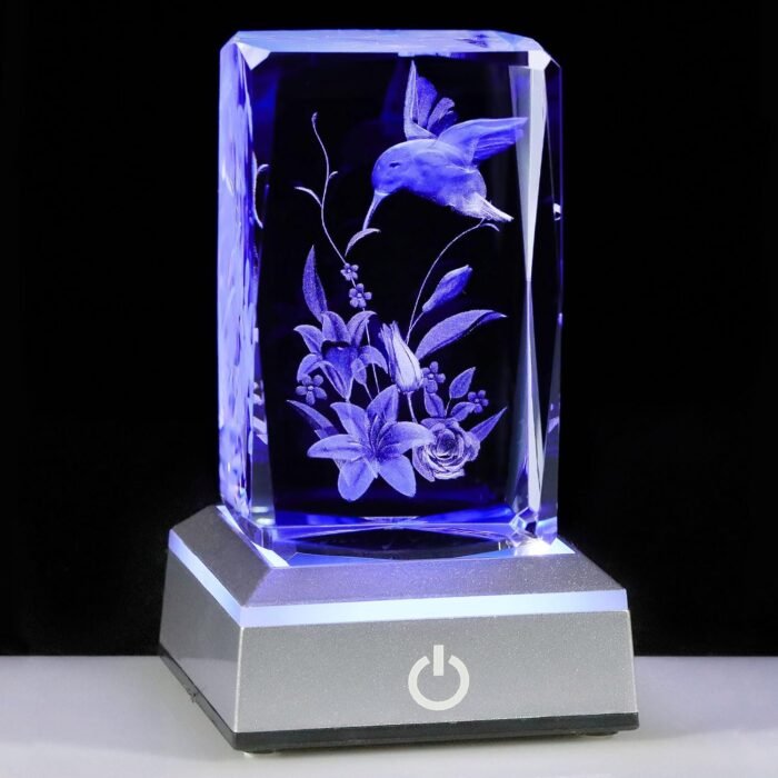 Enjinkail 3D Hummingbird for Mom Women Glass Figurines Crystal Humming Bird Lily... - Image 2