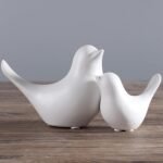 FANTESTICRYAN Small Animal Statues Home Decor Modern Style White Decorative Orna... - Image 2
