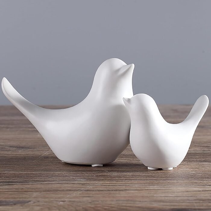 FANTESTICRYAN Small Animal Statues Home Decor Modern Style White Decorative Orna... - Image 2